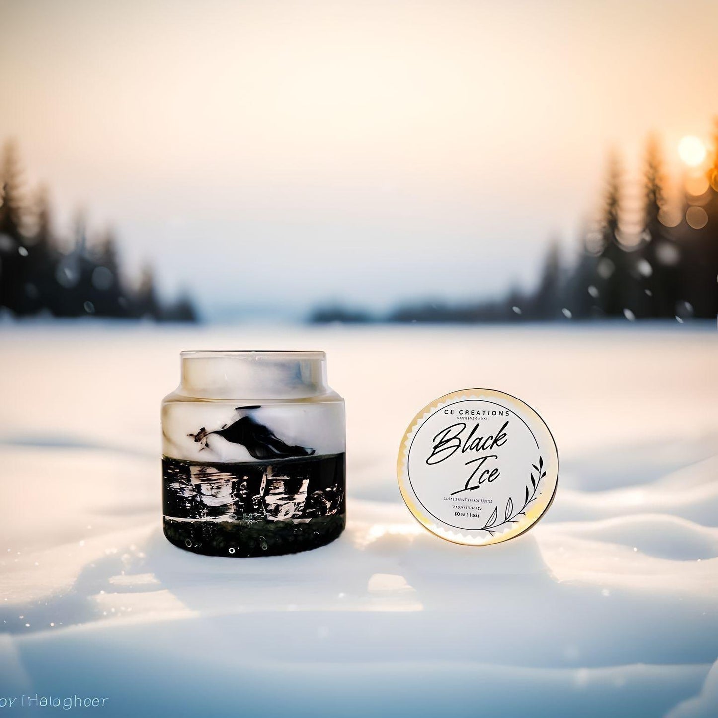 Black Ice Marbled 16 oz Candle - Casually Elegant Creations