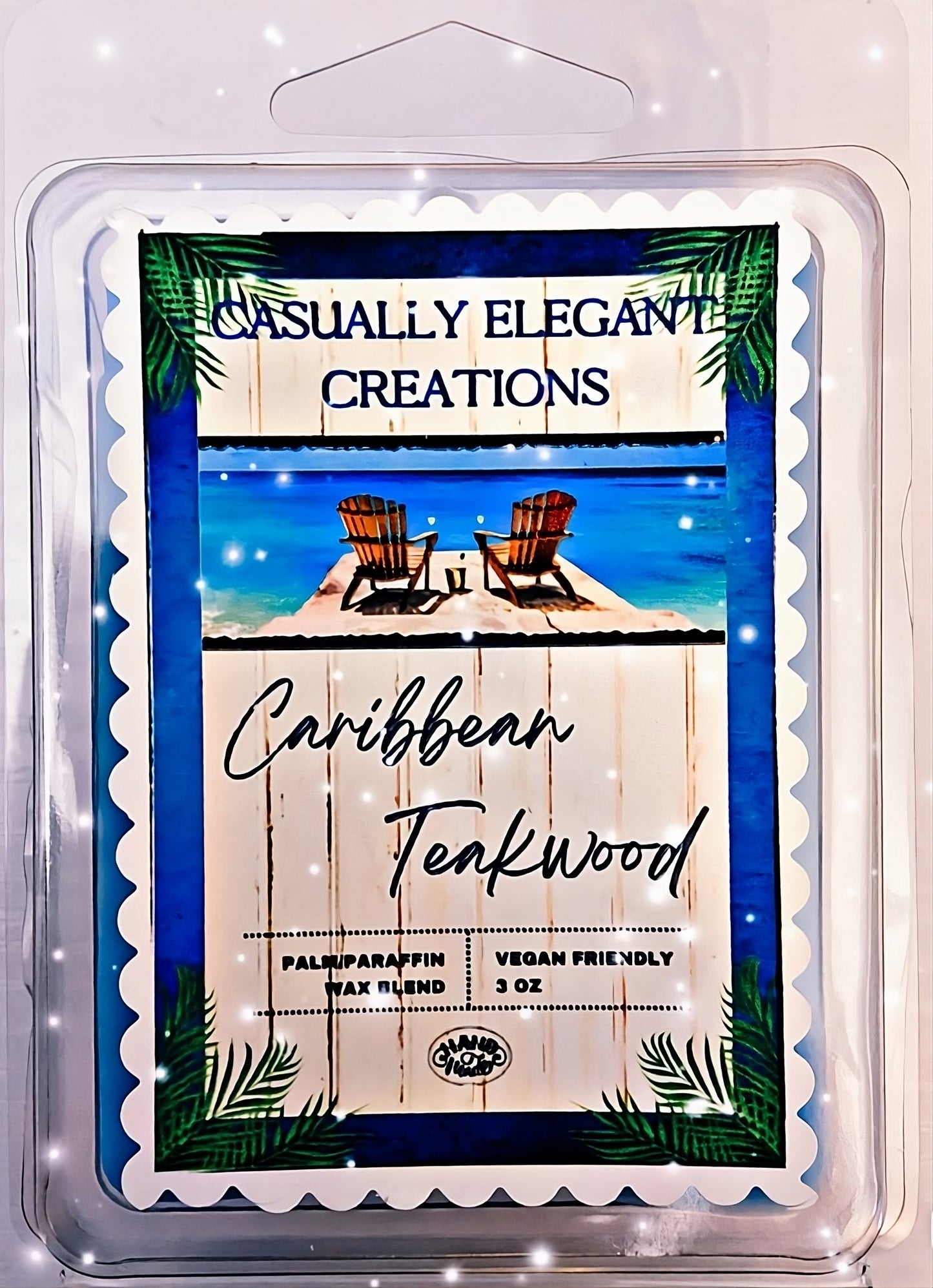 Caribbean Teakwood - 6 Cube Wax Melt Bar - Casually Elegant Creations