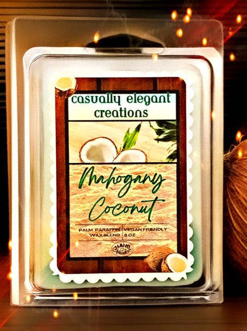 Mahogany Coconut - 6 Cube Wax Melt Bar - Casually Elegant Creations