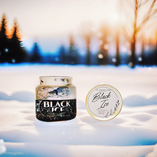 Black Ice Marbled 16 ounce Candle