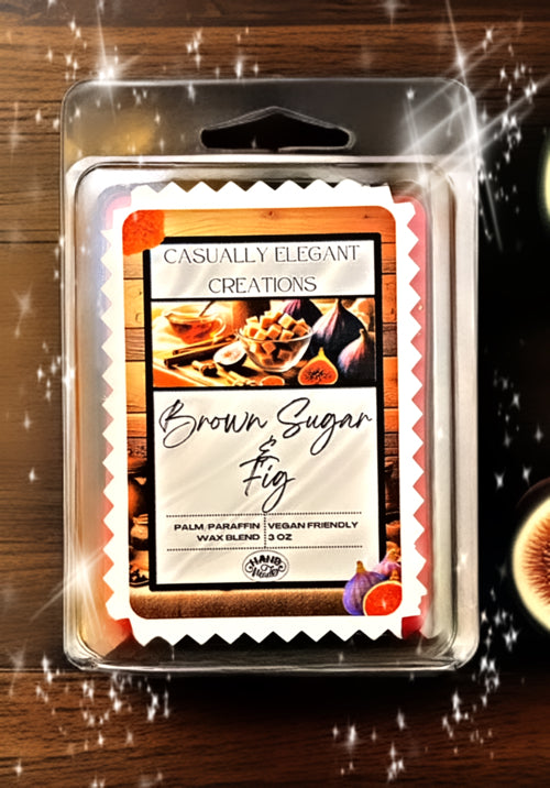 Brown Sugar and Fig - 6 Cube Wax Melt Bar - Casually Elegant Creations 