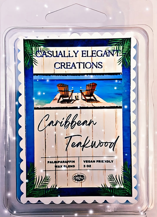 Caribbean Teakwood - 6 Cube Wax Melt Bar - Casually Elegant Creations 